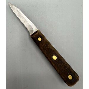 Vintage Chicago Cutlery 100S Paring Knife Wood Handle Stainless Steel Full Tang